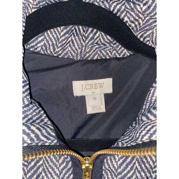 J. Crew Excursion Quilted Down Puffer Herringbone Vest Black White NWOT - Picture 2 of 12